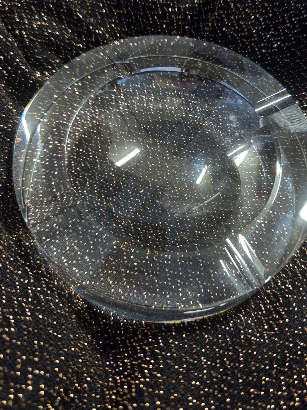 Vintage MCM Elegant Clear Glass Cigar Stand or Paperweight. NEW.